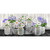 Mini checkered mason jars mat with floral design on black and white checkered background surface.