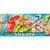 Surfside Flip Flops Mini Mat with colorful flip flops and seashells on a beach background.