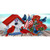 American Cardinal Mini Mat with patriotic birdhouse, red cardinals, butterflies, and flowers design.