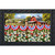 American Flower Field Doormat with red barn, white flowers, and patriotic bunting on a fence.