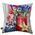 American Flowers Indoor/Outdoor Pillow with patriotic jars and floral design in red, white and blue colors.