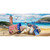 Sea To Shining Sea Mini Mat with beach scene and patriotic bucket and shovel design.