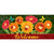 Colorful Daisies Mini Mat with vibrant flowers, butterflies, and a welcome message on red background.