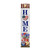 Farmhouse Mason Jars Pine Reversible Porch Leaner with patriotic HOME sign and floral design.