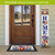 Farmhouse Mason Jars Pine Reversible Porch Leaner in patriotic colors with floral design and American flag.