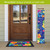 Fun Florals Pine Reversible Porch Leaner with colorful floral design and Hello Sunshine text.