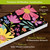 Fun Florals Pine Reversible Porch Leaner with colorful flowers on a black background solid wood.