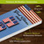 Patriotic Welcome Pine Reversible Porch Leaner with American flag design and God Bless text.