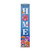 Butterflies and Flowers Pine Reversible Porch Leaner with colorful blooms and butterflies on blue background.