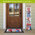Floral Mason Jars Pine Reversible Porch Leaner and matching doormat with colorful flowers and pine.