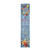 Bless This Home Pine Reversible Porch Leaner with floral wreath and colorful flowers on blue background.