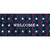 Wood American Flag Mini Mat with welcome text and red, white stars on dark wood grain.