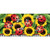Ladybugs and sunflowers design on mini mat, red ladybugs with black spots on bright yellow flowers.