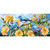 Bluebirds perched on branch with yellow roses, Bluebirds and Roses Mini Mat, blue birds, floral.