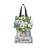 Crated Mason Jars Wood Door Hanger with flowers and welcome sign on a wooden base.