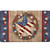 Americana Barnstar Comfort Mat with patriotic star design on wood grain background and wreath border.