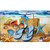 Welcome To the Beach Comfort Mat with blue polka dot flip flops and beach accessories.