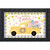 Happy Easter Pickup Doormat with colorful eggs and flowers on a yellow truck with black frame.