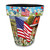 American Flower Field Large Planter with patriotic USA flag design and colorful floral pattern.