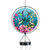 Springtime Hummingbirds Illuminated Wind Chime with colorful hummingbirds, flowers, and leaves on a blue background.