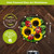 Ladybugs and Sunflowers Illuminated Wind Chime, 8 inch diameter, solar powered LED lights, colorful glass art.