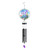Wind chime with God is with you text and colorful floral design and four black tubes.
