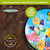 Fluttering Butterflies Plant Stand with colorful butterflies and flowers on a glass top, black metal base.