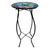 Springtime Hummingbirds cast iron and glass plant stand with black metal legs and colorful hummingbird design.