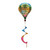 Sunset in Paradise hot air balloon spinner with tropical print and colorful spiral tail decoration.