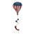 Wooden American Flag Hot Air Balloon Spinner with red, white, and blue colors and star design.