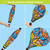 Checkered butterflies hot air balloon spinner in various views, colorful butterflies and flowers on polyester material.
