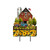 Sunflower Barn Metal Art garden sign with red barn, blue truck, sunflowers, and sheep decoration.