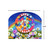 Peace and Love Acrylic Art Sign, colorful peace sign with flowers and rainbow, multicolored, 8.25 x 10.25 inches.