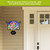 Peace and Love colorful acrylic art sign with floral design on house exterior wall bracket.