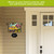 Flower Farm Acrylic Art Sign with colorful floral design and house number mounted on siding.