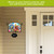 Floral Birdhouses Acrylic Art Sign with colorful bird design and house number 567 on wall bracket.