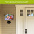 Perched Cardinals Acrylic Art Sign with WELCOME and house number 567 mounted on beige siding.