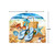 Welcome To the Beach Acrylic Art Sign, blue flip flops, seashells, starfish on sandy beach.