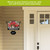 Striped Geraniums Acrylic Art Sign with welcome text and house number on exterior wall bracket.
