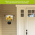Sunflower Duo Acrylic Art Sign mounted on beige siding next to a white door with house number.