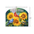 Birds in the Garden Acrylic Art Sign with sunflowers, blue, red, and yellow birds, welcome text.