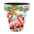 Large Flamingo Pair Planter with tropical design and pink flamingos on a blue background.