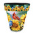 Birds in the Garden Large Planter with sunflowers, cardinals, and blue birds design.