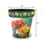 Butterflies and Daisies medium planter with colorful floral design and butterflies, 11 inches tall and wide.