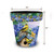 Goldfinches and Hydrangea medium planter with colorful bird and flower design, 11 inches tall and wide.