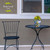 Briarwood Lane small black metal table and chair with Goldfinches and Hydrangea planter.