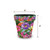 Zinnias in Bloom Small Planter, colorful floral design, 8 inches tall and wide, vibrant pink, purple flowers.