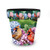 Perched Cardinals Medium Planter with vibrant cardinals, hydrangeas, and green background on a colorful ceramic pot.