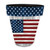 Large wooden American flag planter with stars and stripes design on a white background.