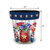 American Flowers Medium Planter, patriotic design with stars and flowers, 11 inches wide and tall.
